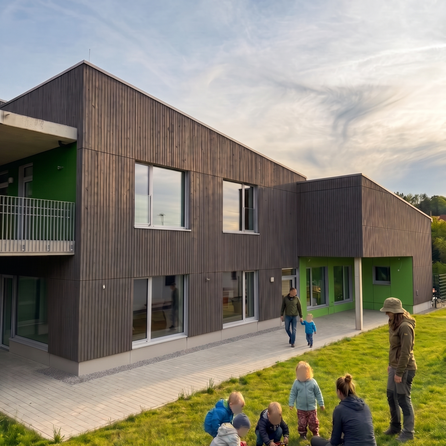 Kita Humes Eppelborn – Neubau KfW EG 40 Gründach PV DGNB QNG